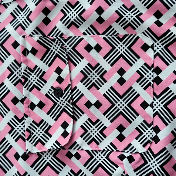 "Pretty in Pink Geometric" NOTATIONS Button Down Shirt - Picture 7 of 7